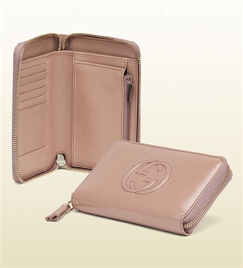 gucci zip around pink wallet|long zipper wallet woman.